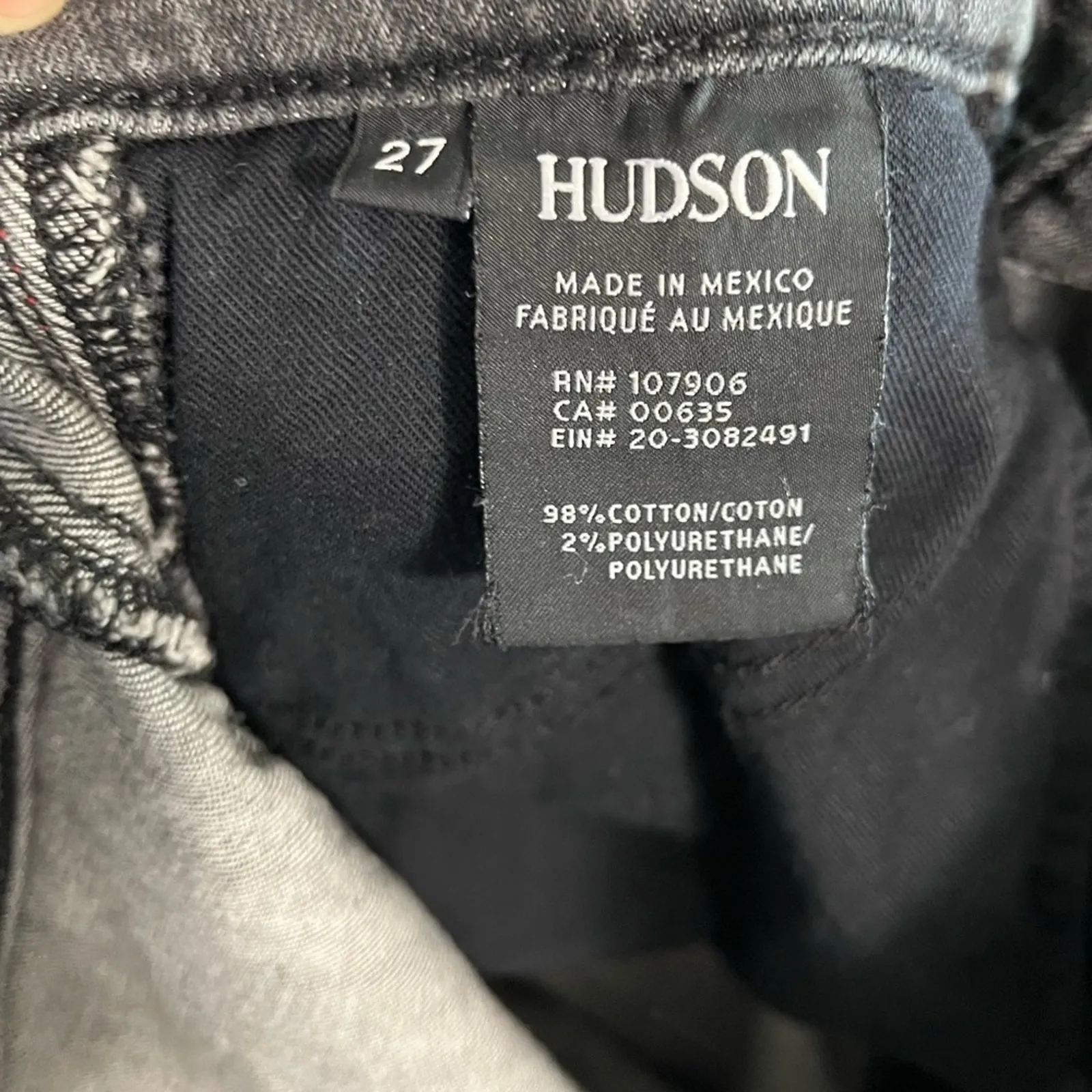 Hudson Zoeey High Rise Black Jeans Red Side Stripe Women’s Size 27 Ankle Denim - Image 2