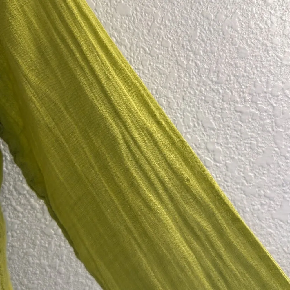 Grizas 100% linen button up cardigan lime green Size L - Image 2