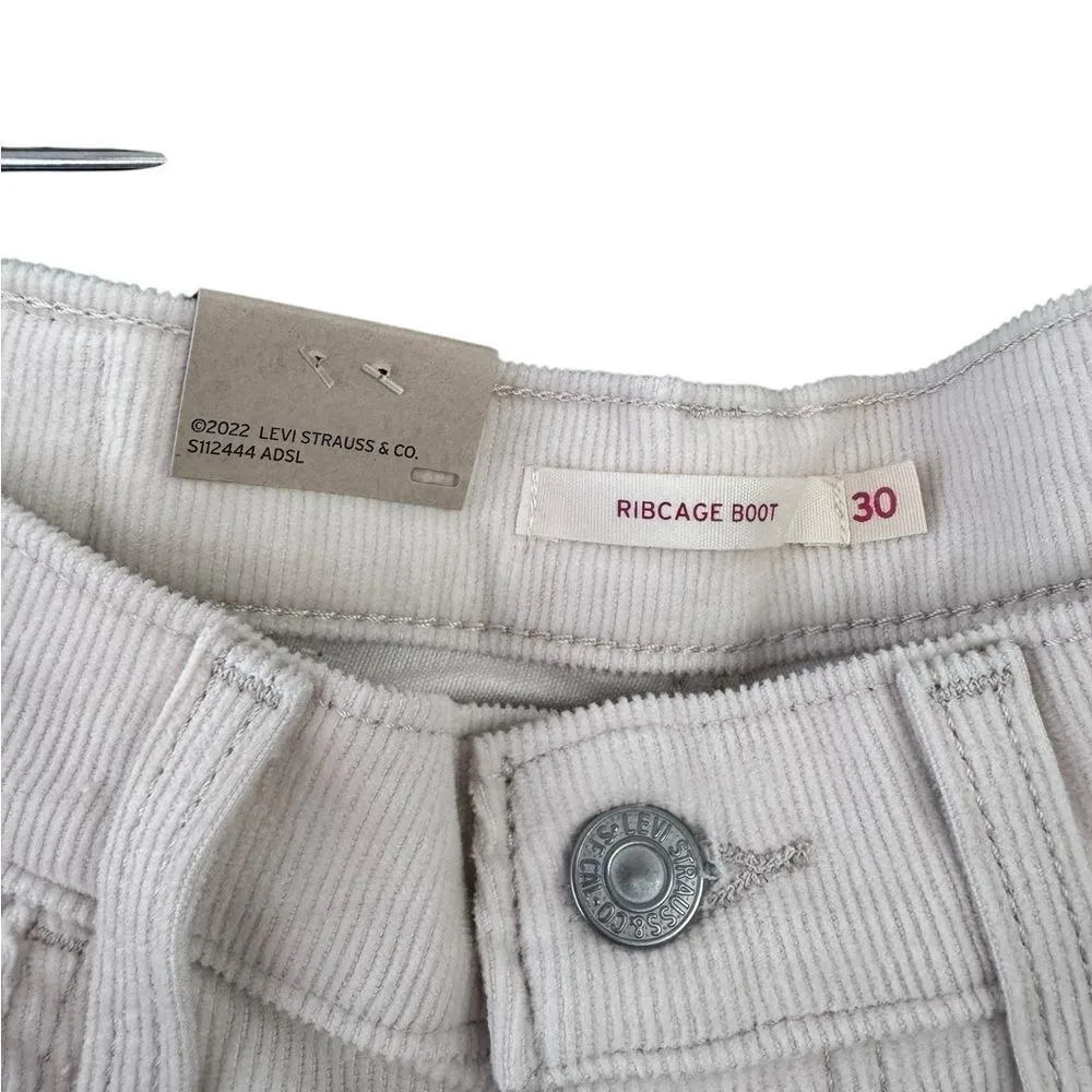 Levi’s RIBCAGE BOOTCUT CORDUROY WOMEN'S PANTS in safari white NWT 30x33 - Image 5