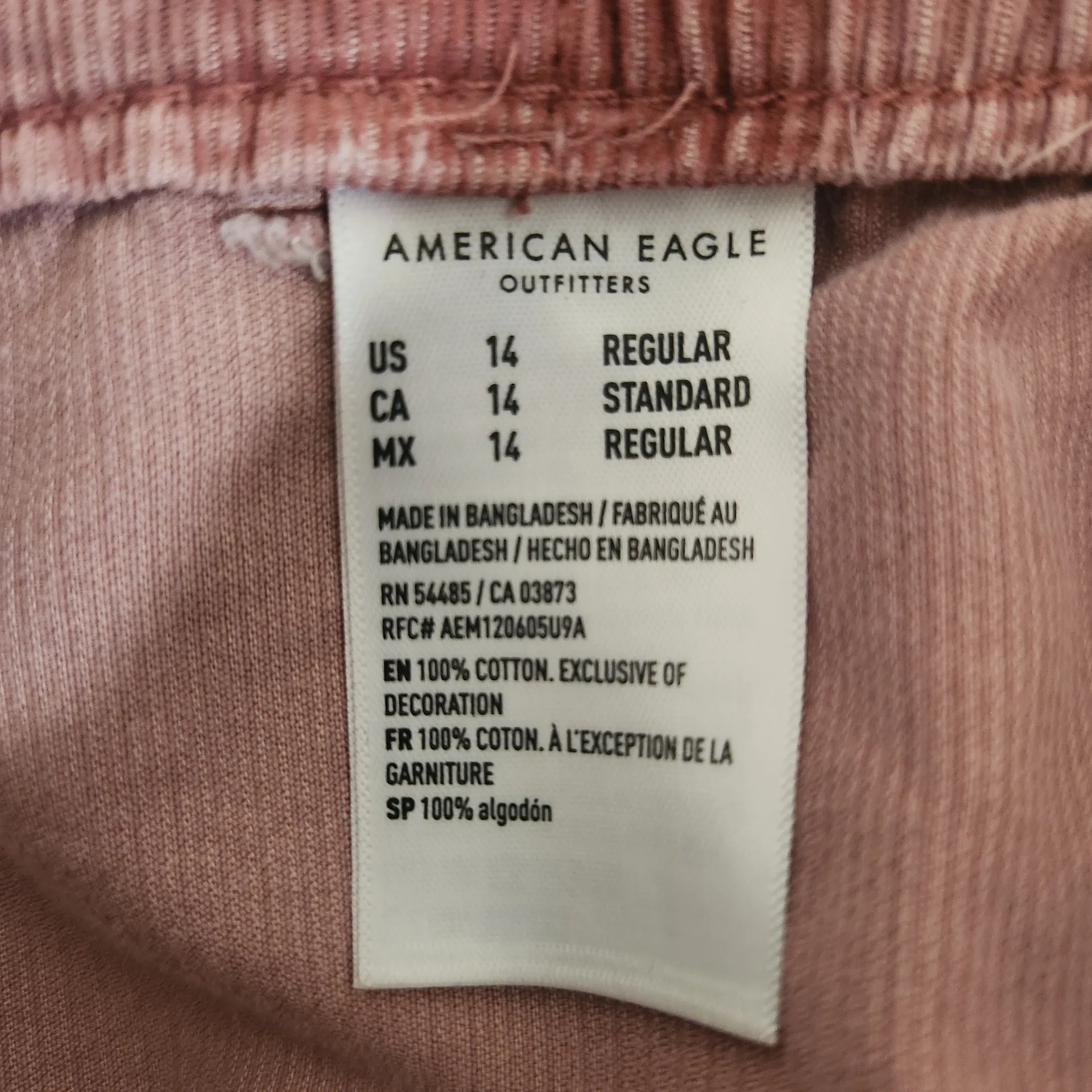 American Eagle Pink Corduroy Cargo Joggers Size 14 - Image 9