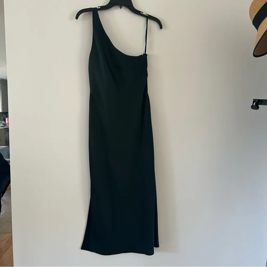 NWT Anthropologie BHLDN Audrie Satin One Shoulder Midi Dress Size 10 - Image 7