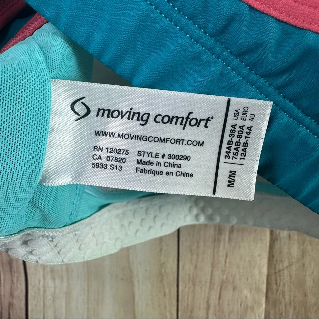 Moving Comfort Teal and Pink Sports Bra - Image 6