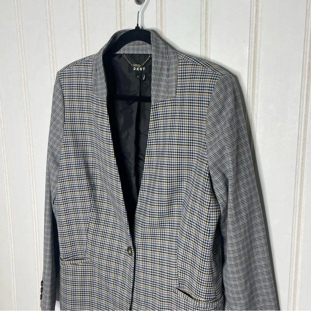 DKNY Women's Houndstooth Collarless Blazer - Image 6