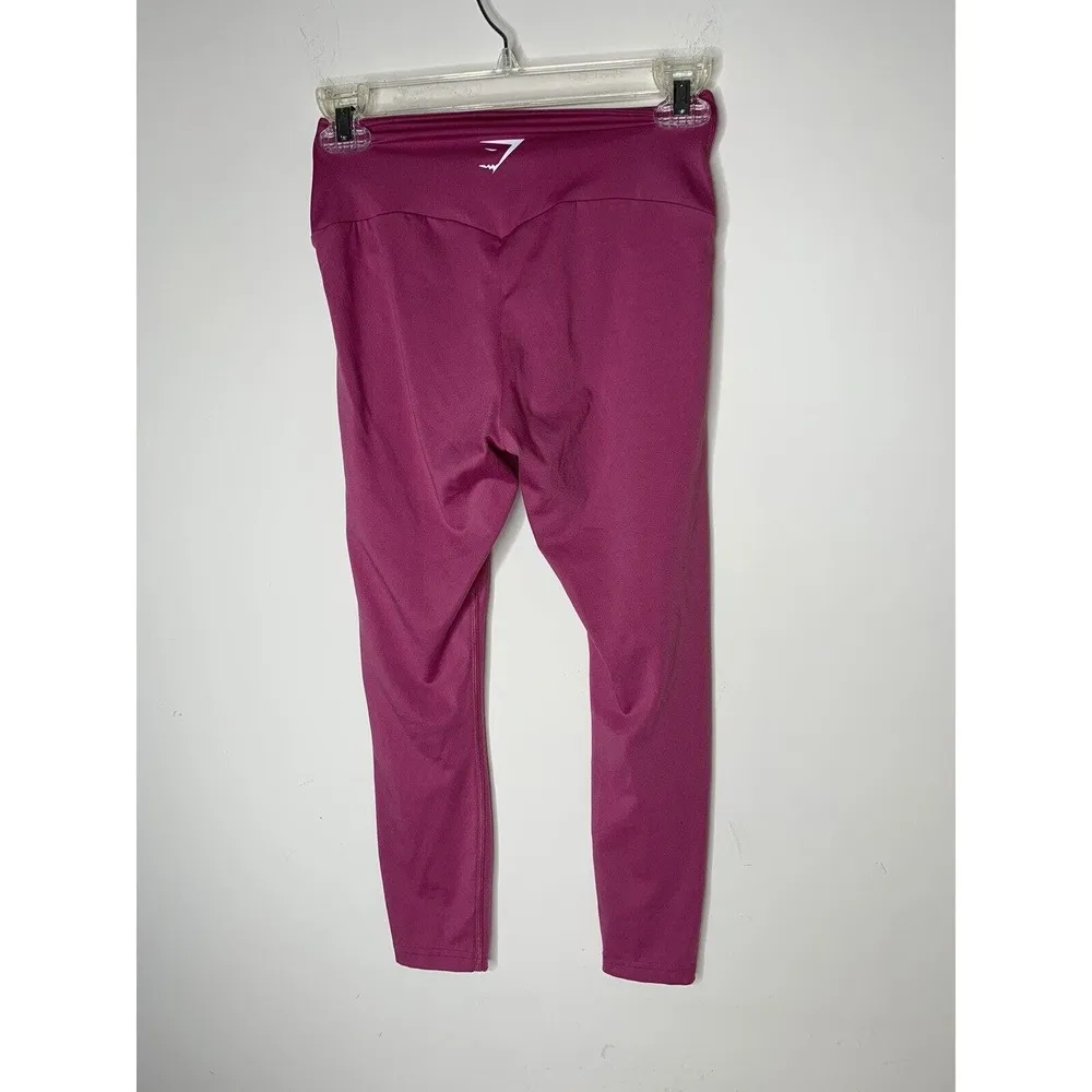 Gymshark XXS Training Athletic Athleisure Logo High Rise Stretch Leggings Pink - Image 5