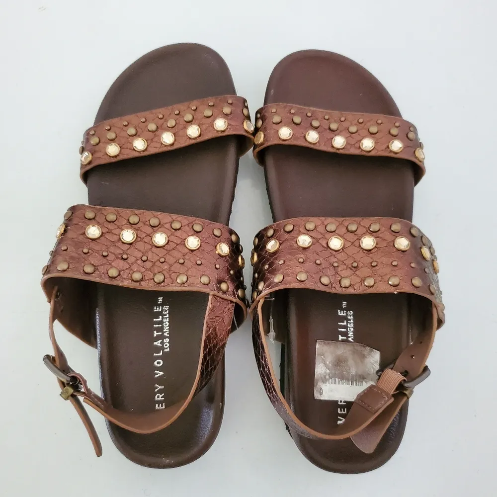 Brown Studded Platform Sandal 7 - Image 4
