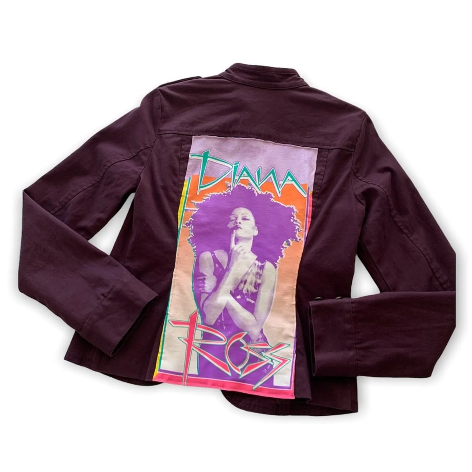 Via Penny Lane Reworked Apparel | Diana Ross Graphic Purple Blazer Jacket - Image 2