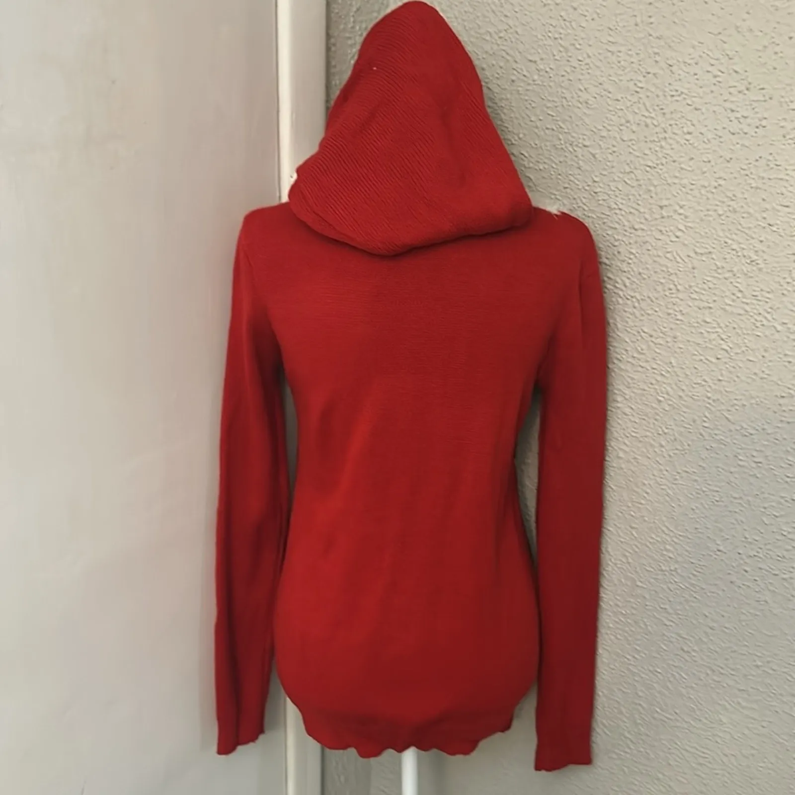 Rue21 Red/Black Holiday Christmas Santa Hooded Ugly Sweater S Cosplay Kidcore - Image 2