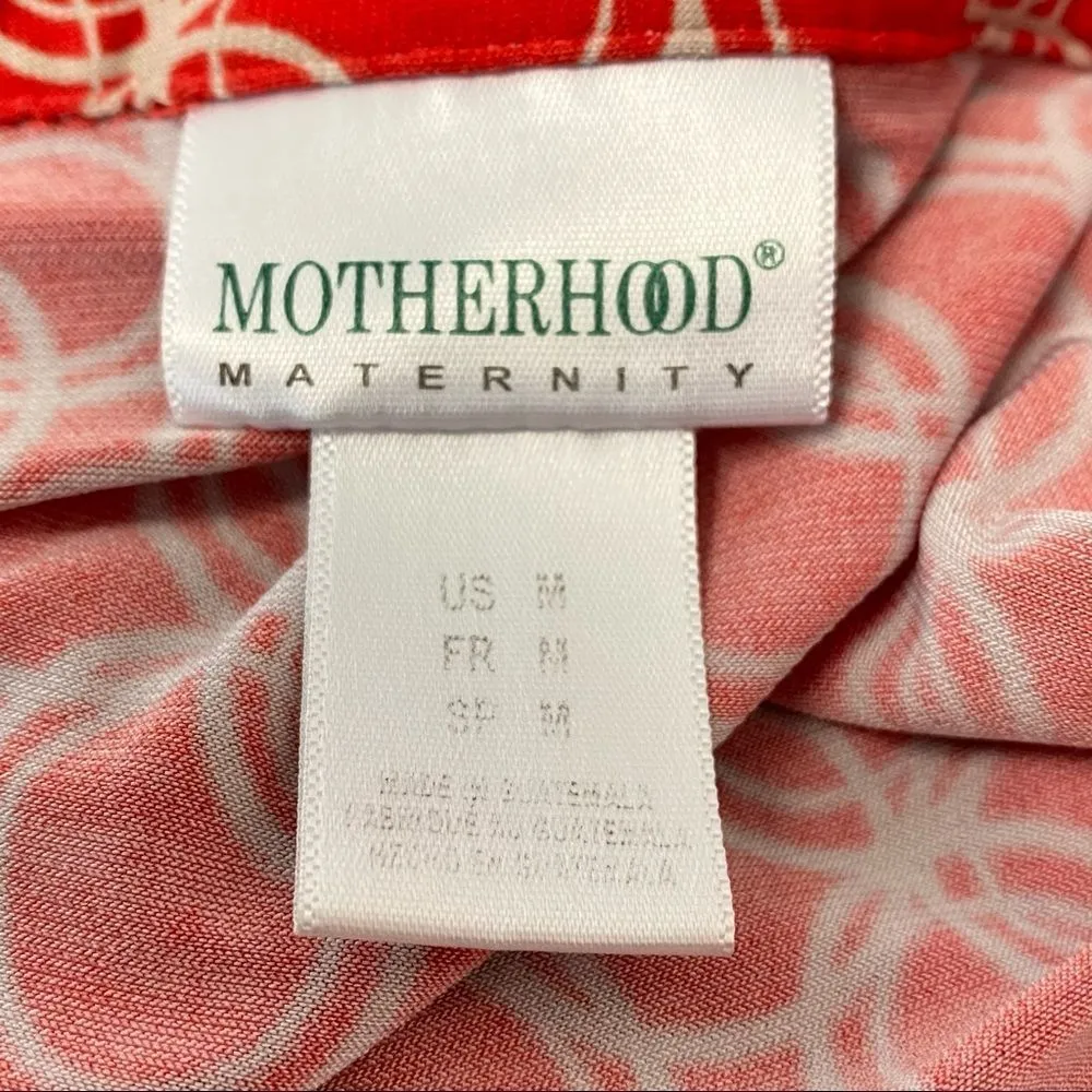 Motherhood Maternity Red Cream Medium Dress - Image 5