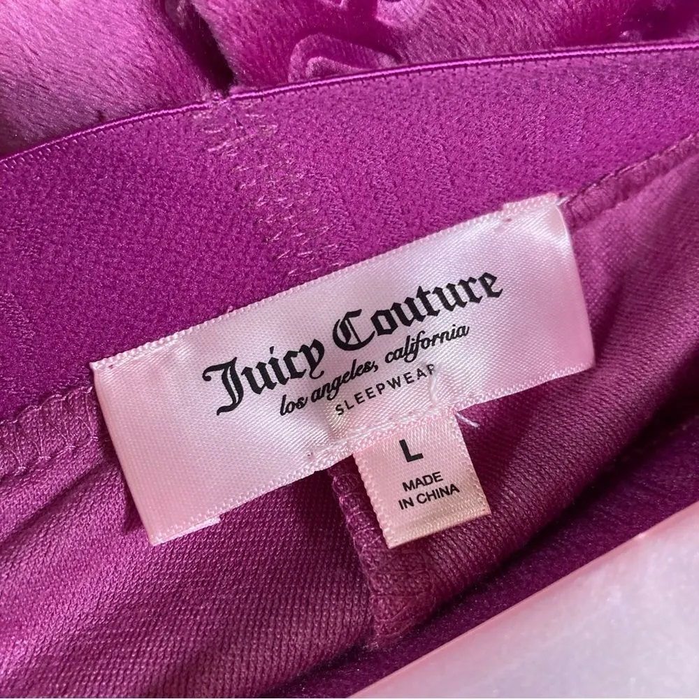 NWT 2 Pair Juicy Couture Velour Lounge Pajama Shorts Size Large Pink Rhinestone - Image 10