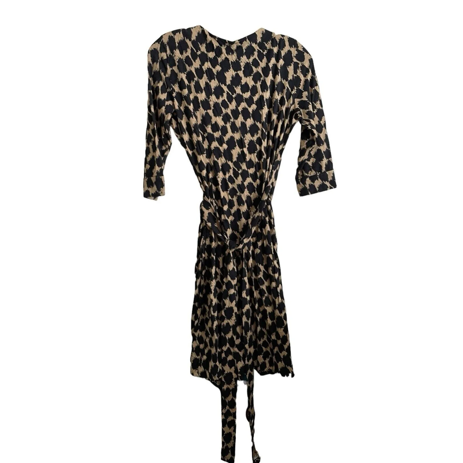 Diane‎ Von Furstenberg Wrap Animal Print Dress Size Petite Midi Stretch V-neck - Image 2