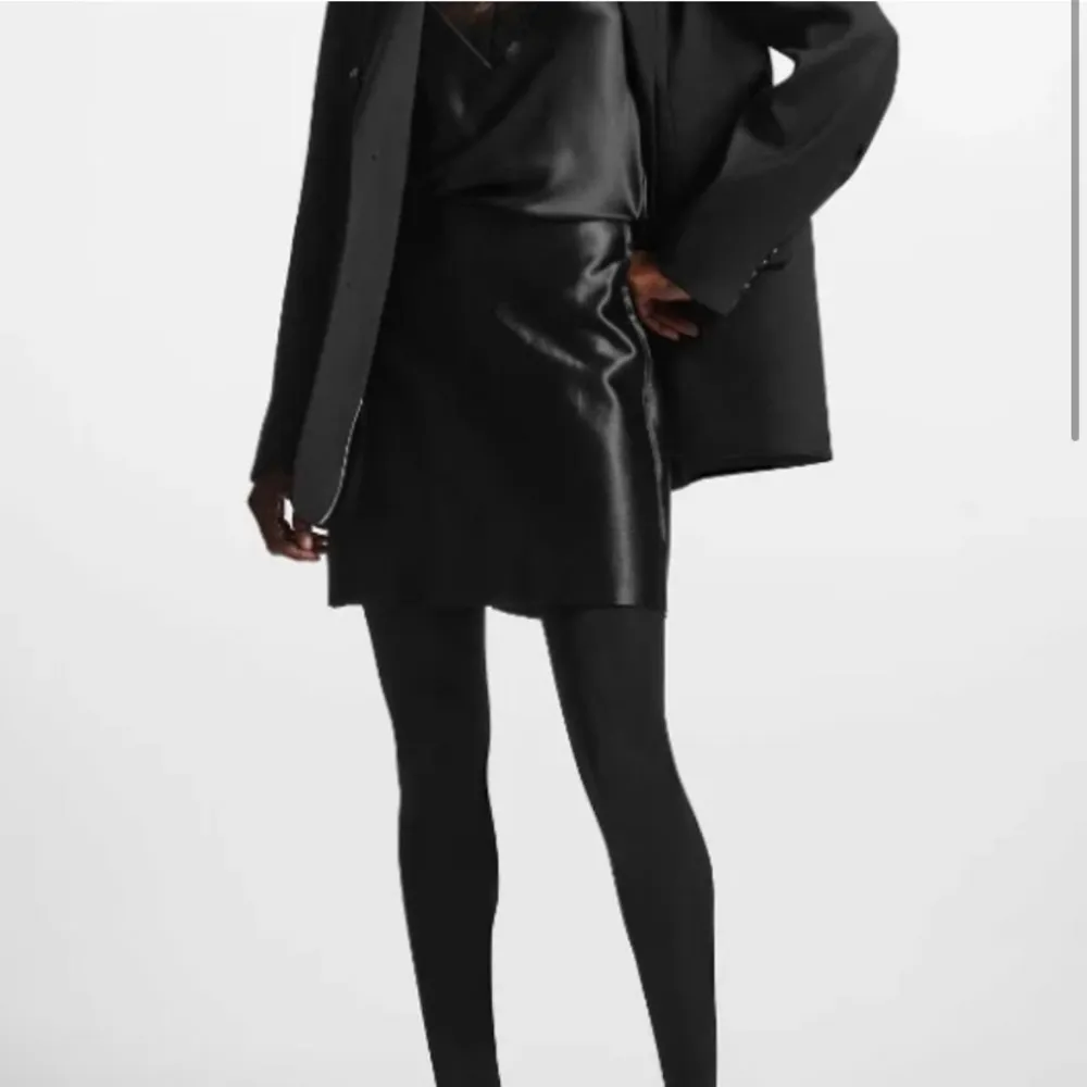 COS High-Shine Satin Black Mini Skirt Women’s Medium Going Out Club Party Goth - Image 6