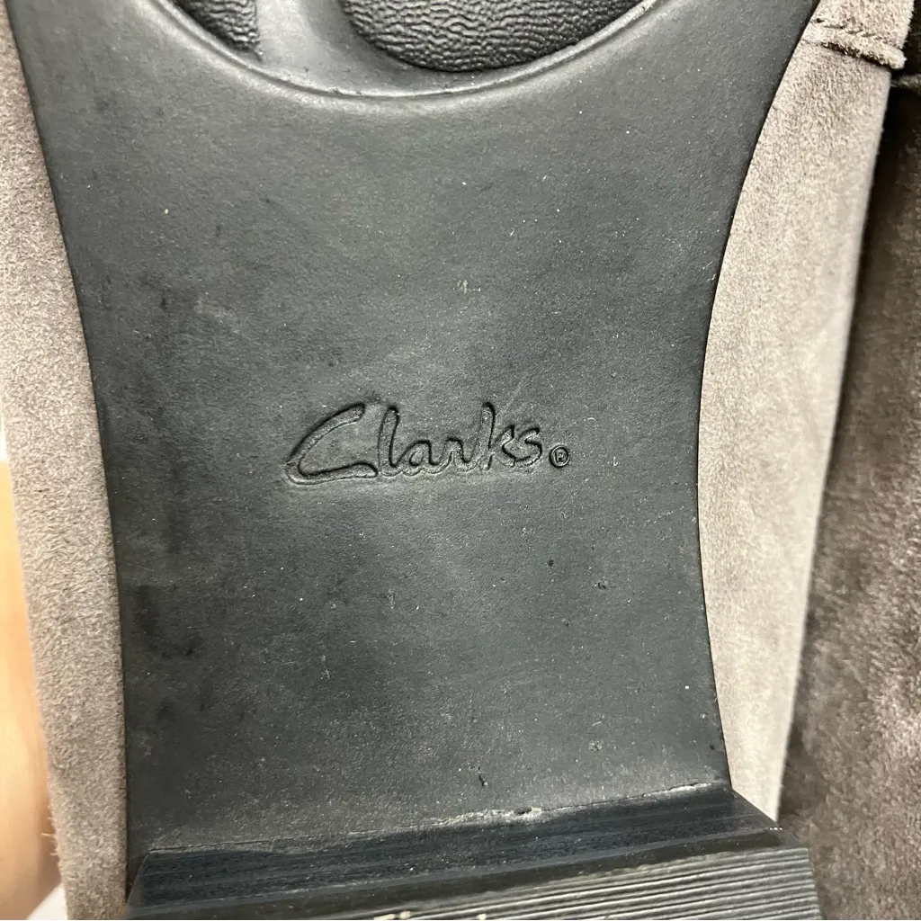 Clarks Keesha Cora gray suede penny loafers womens size 11 business professional - Image 8