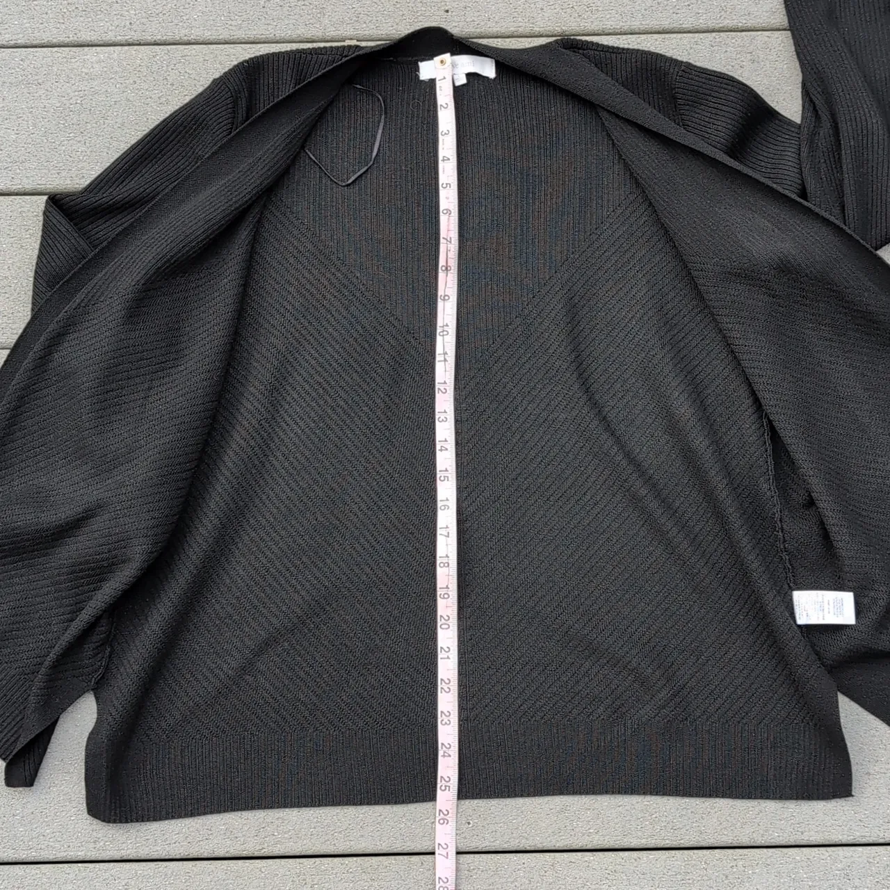 Verve Ami Black Open-Front Cardigan With Silver Button Detail On Wrists - Image 9