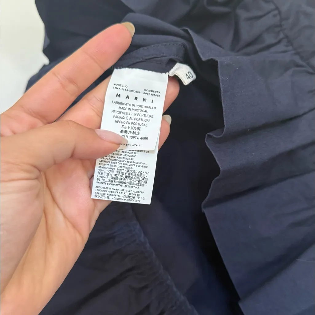 Marni cotton Navy Sleeveless Blouse Black Size 40 - Image 4