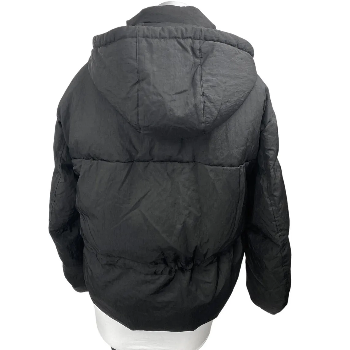 Uniqlo Women's Black Puffer Quilter Hoodie Hooded Full Zip Parka Jacket Size M - Image 2