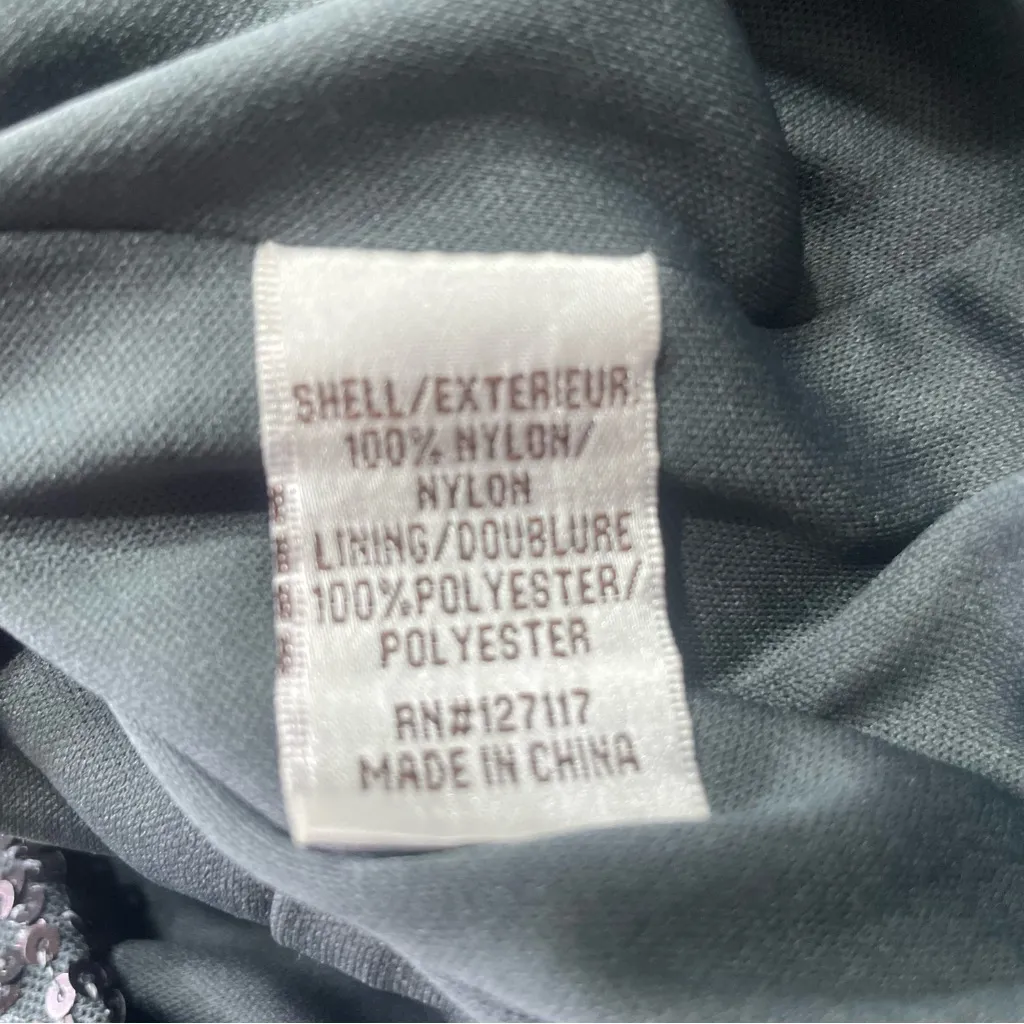 BADGLEY MISCHKA Sparkle Gunmetal Gray Cowl Neck Sequin Allover Cocktail Size 4‎ - Image 10