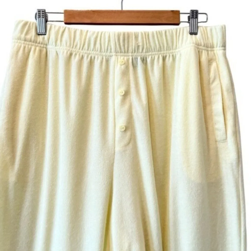 ANTHROPOLOGIE Sundays In Brooklyn Terry Cloth Joggers Yellow Size XL NEW - Image 4