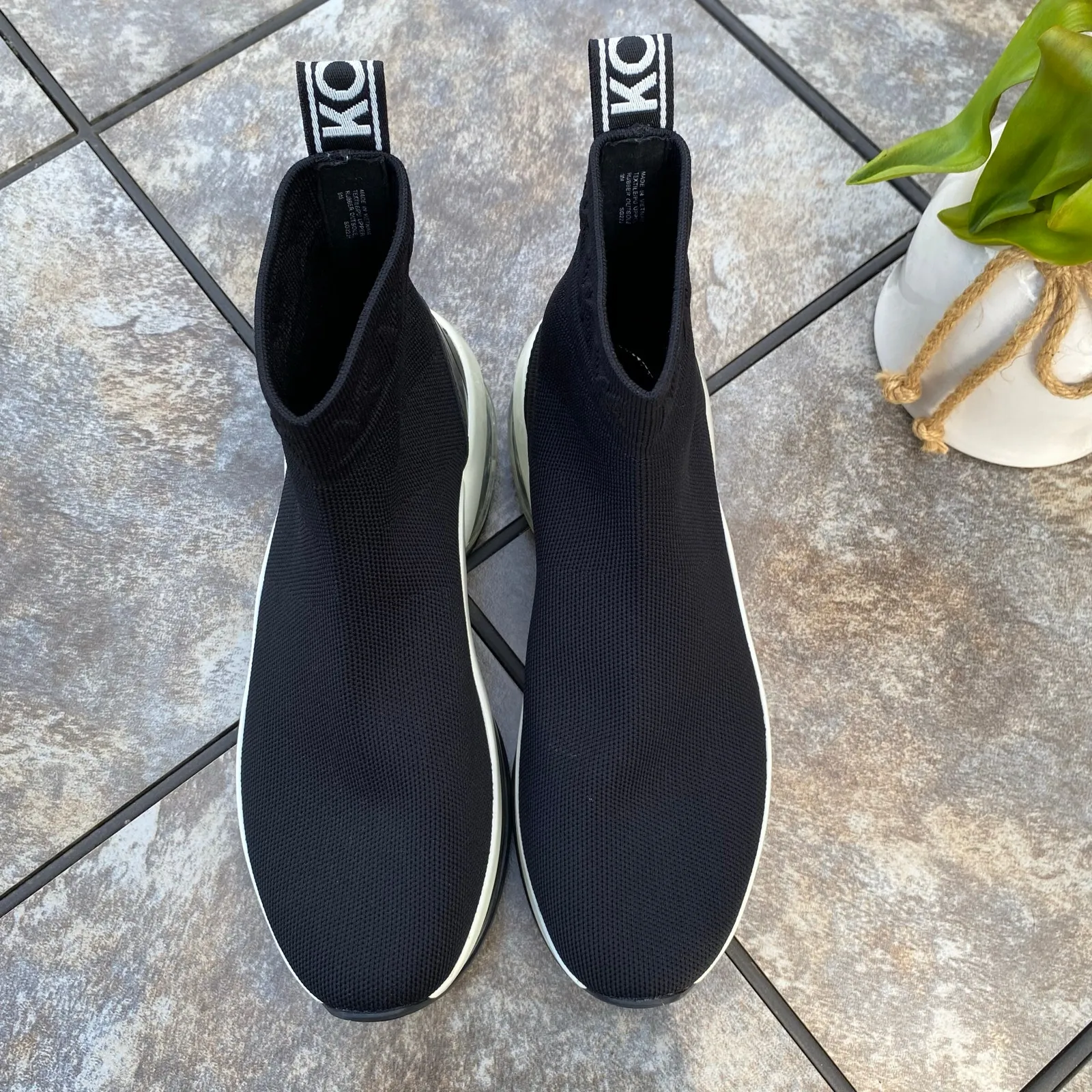 Michael Kors Black Olympia Extreme Stretch Sock Bootie Sneakers Size 9 US Women - Image 4