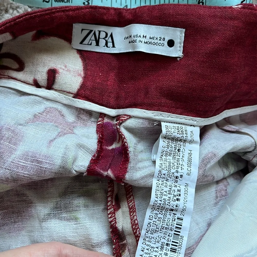 Zara High Rise Tropical Linen Cotton Blend blogger favorite Pants - Image 7