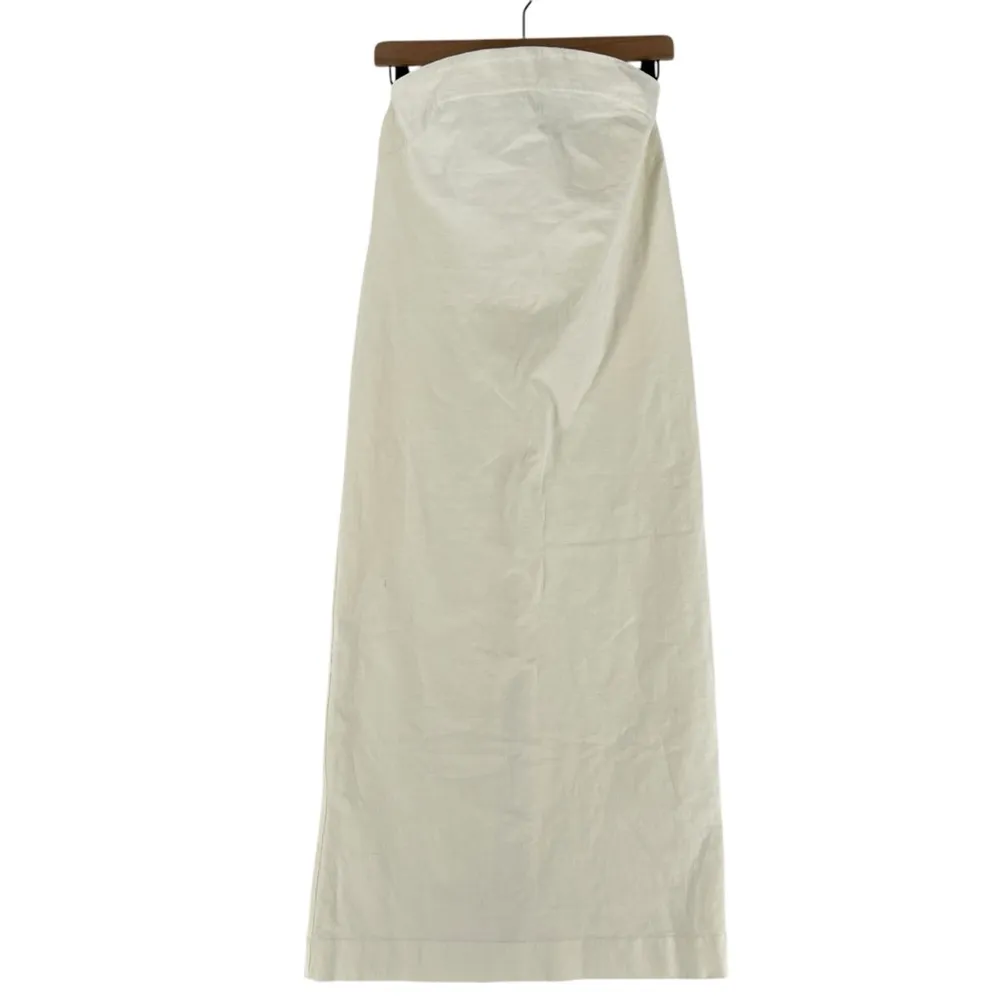 Free People Beach Elizabeth Midi Dress Cotton Strapless Breathable Slit - Image 2