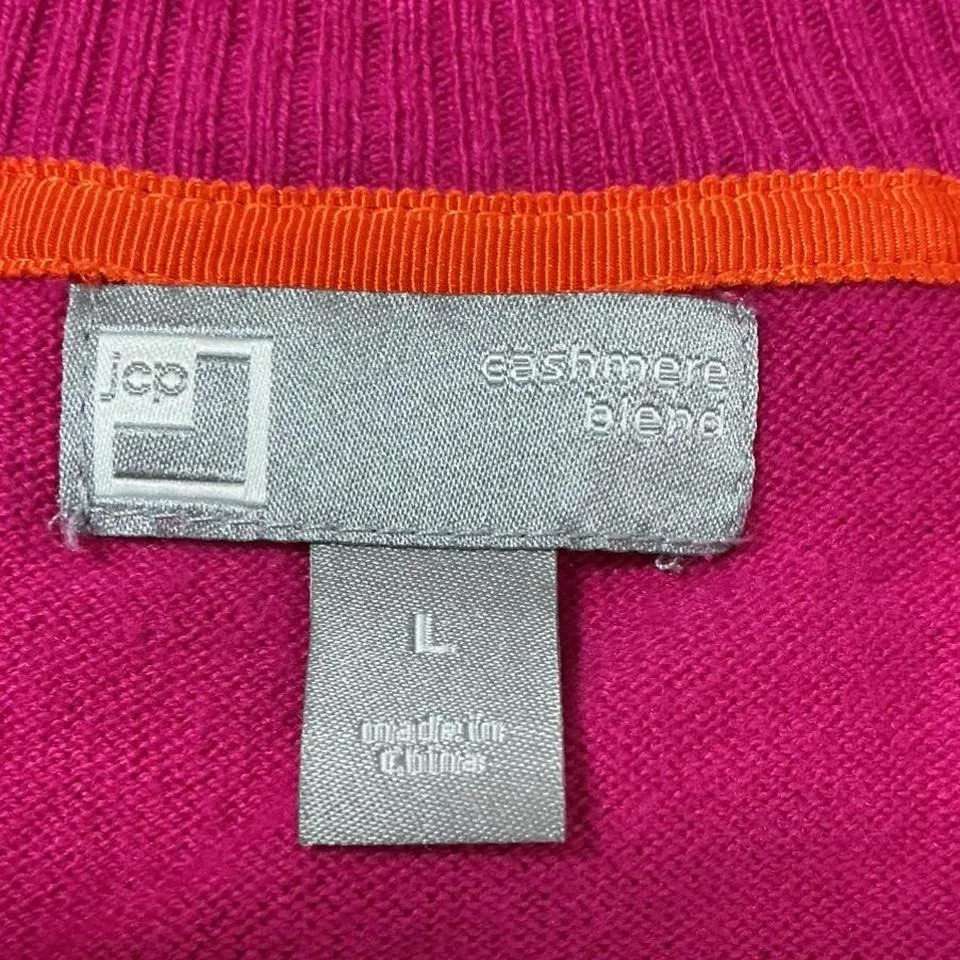 JCPenney Women's Pink Cashmere Blend Cardigan‎ Sweater Size L Size L - Image 3