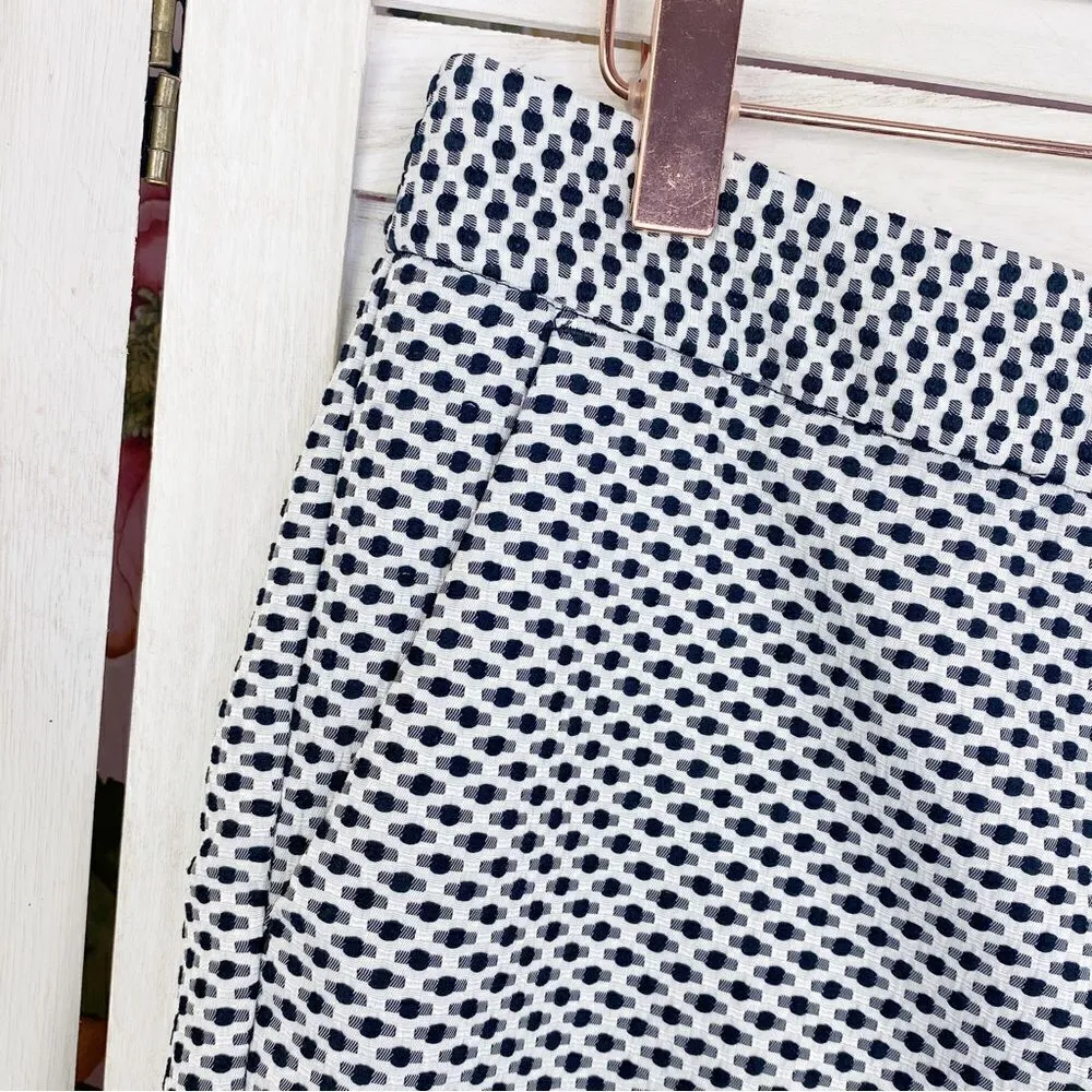 Express Editor Swiss Dot Crop Pants White Blue 2 - Image 3