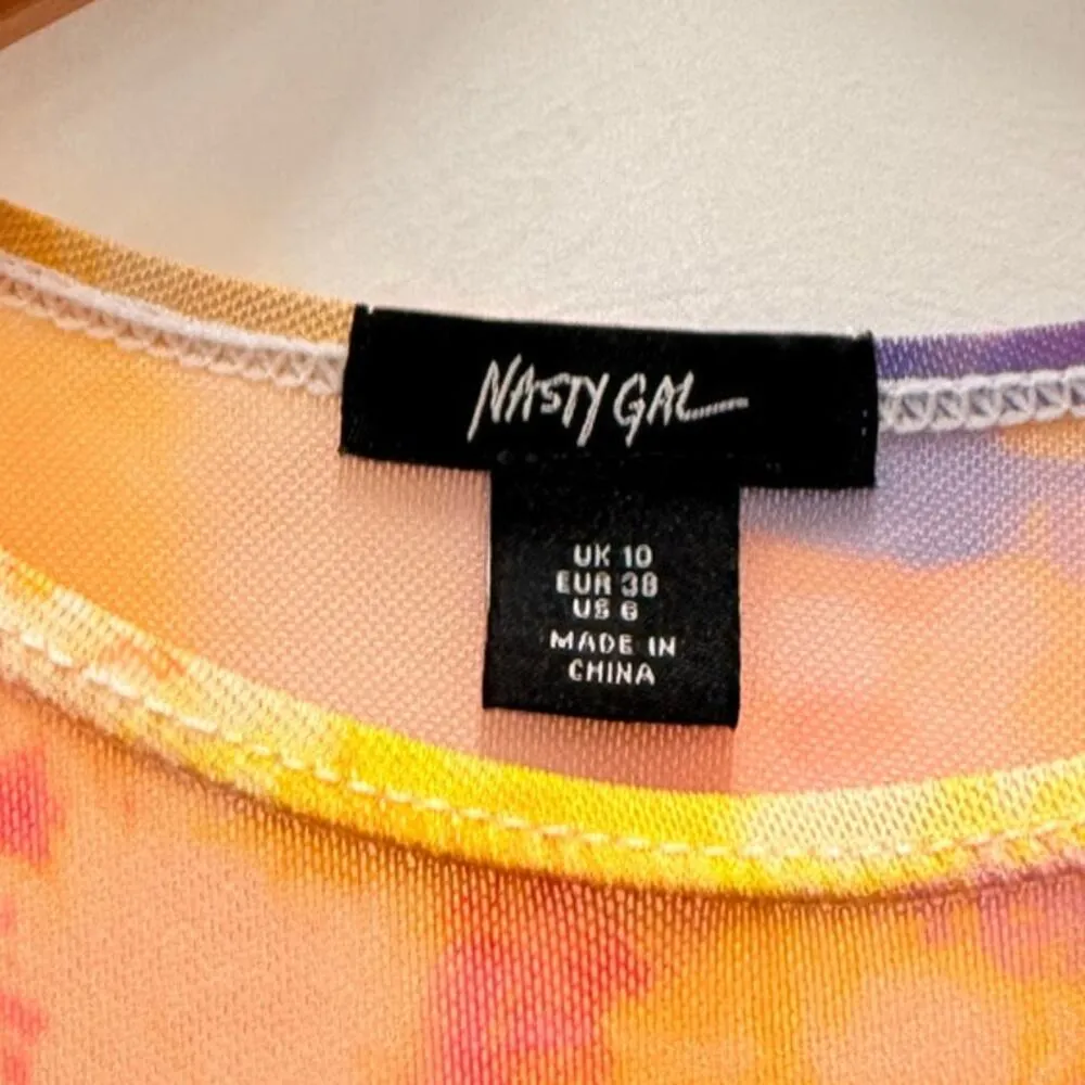 Nasty Gal Tie Dye Mesh Maxi Dress US 6 Italy Vacation Resort Summer Beach Yatcha - Image 4