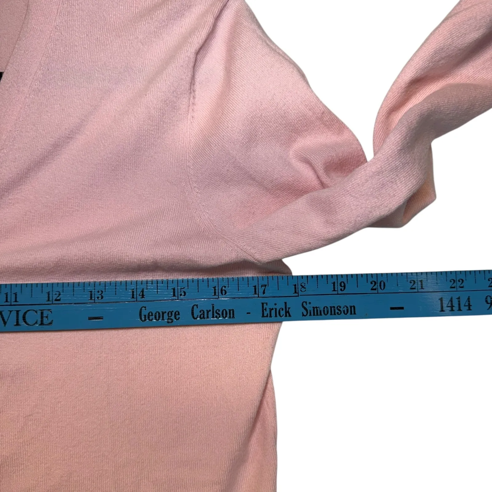 Karen Scott Pink Button Front V Neck Cardigan Sweater Soft Classic Barbiecore S - Image 5