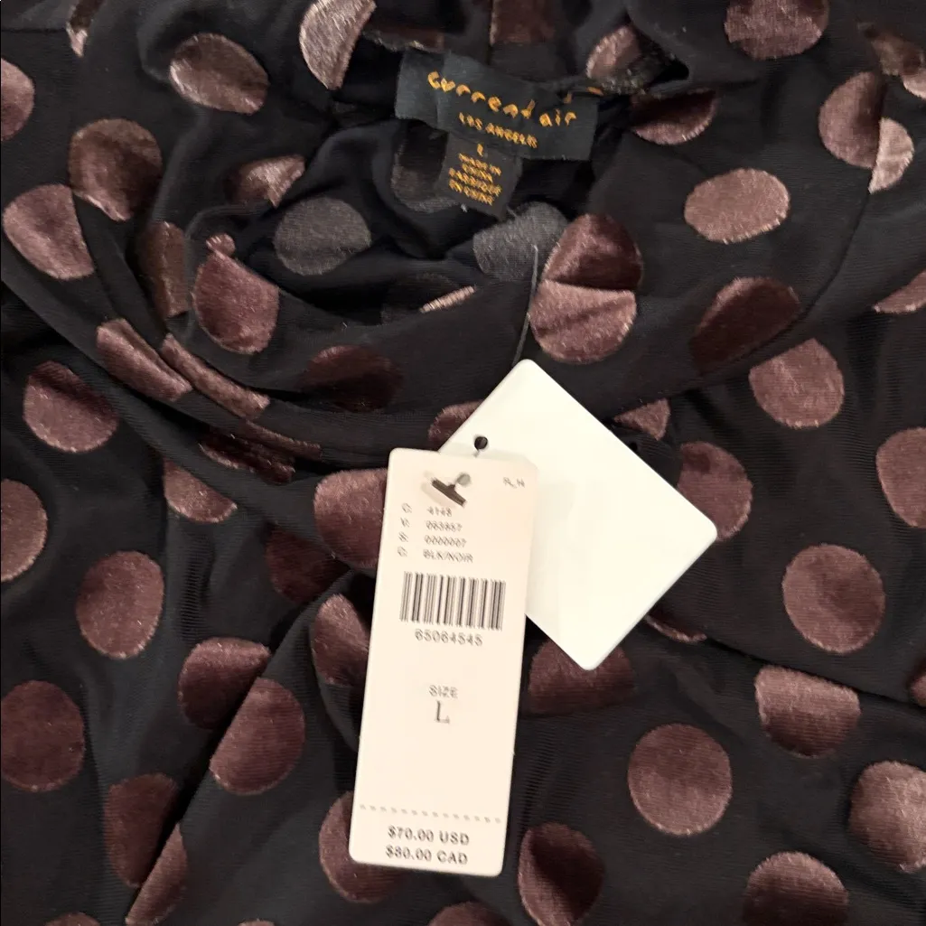 New with Tags Anthropologie Current Air Burnout Velvet Top Sz L - Image 5