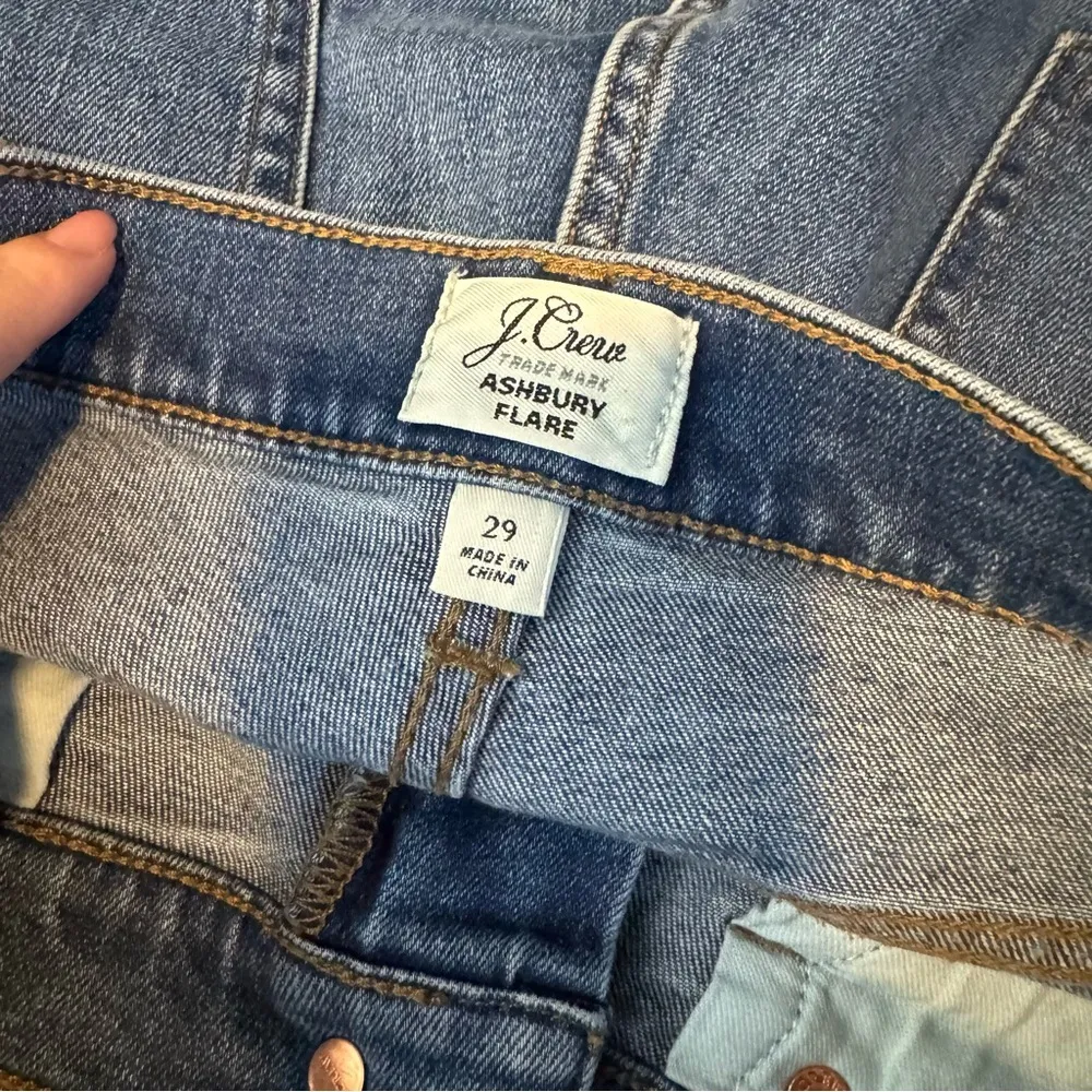 J. Crew Ashbury Flare Sz 29 High Rise Medium Wash Stretch Raw Hem - Image 14