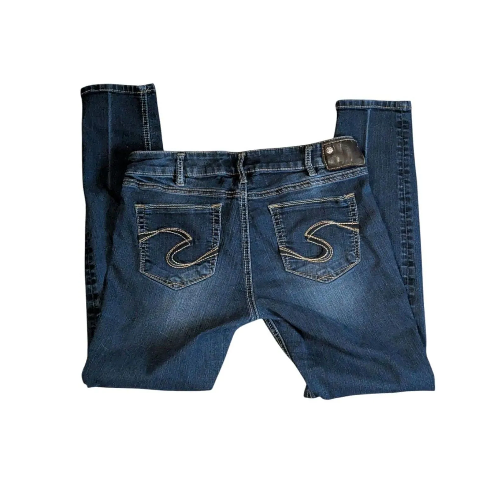 Silver Jeans Co. Suki Legging Jeans Women's W30/L29 Dark Wash Mid Rise Skinny Blue Size 30 - Image 5