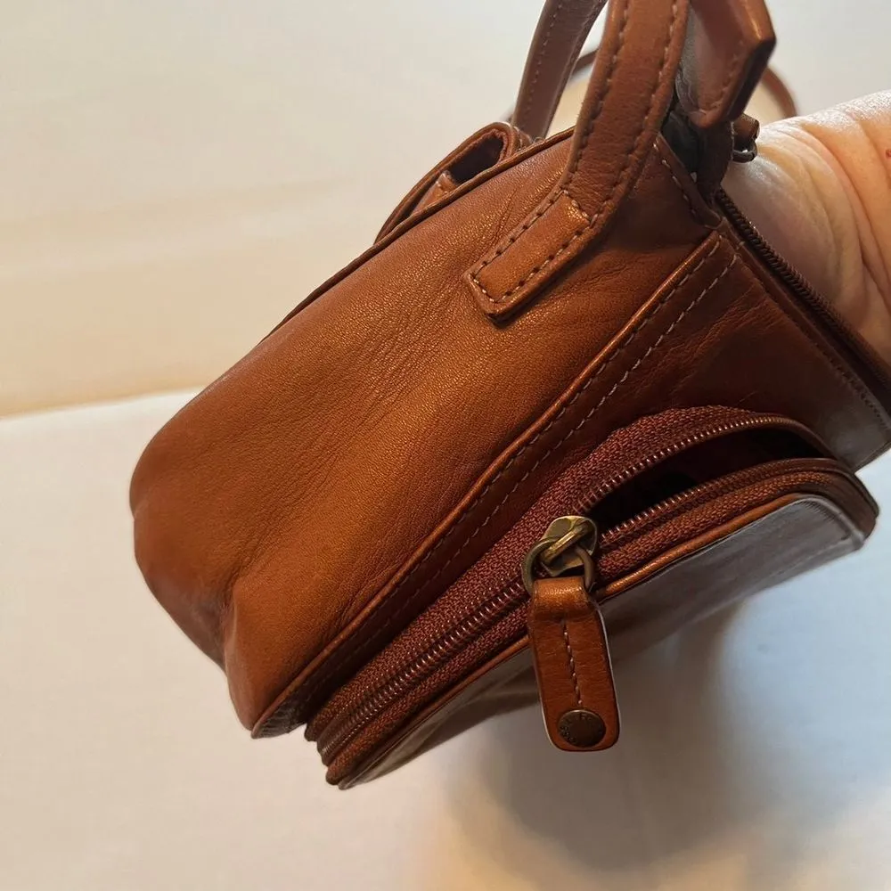 Fossil Brown Crossbody Shoulder Bag Purse Handbag Y2K‎ 90s Vintage Pockets Boho - Image 13