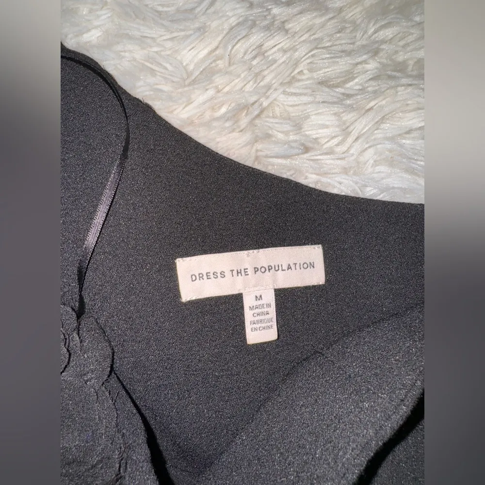 NWOT Dress the Population Black Aubrielle Rosette One Shoulder Maxi Gown sz M - Image 5