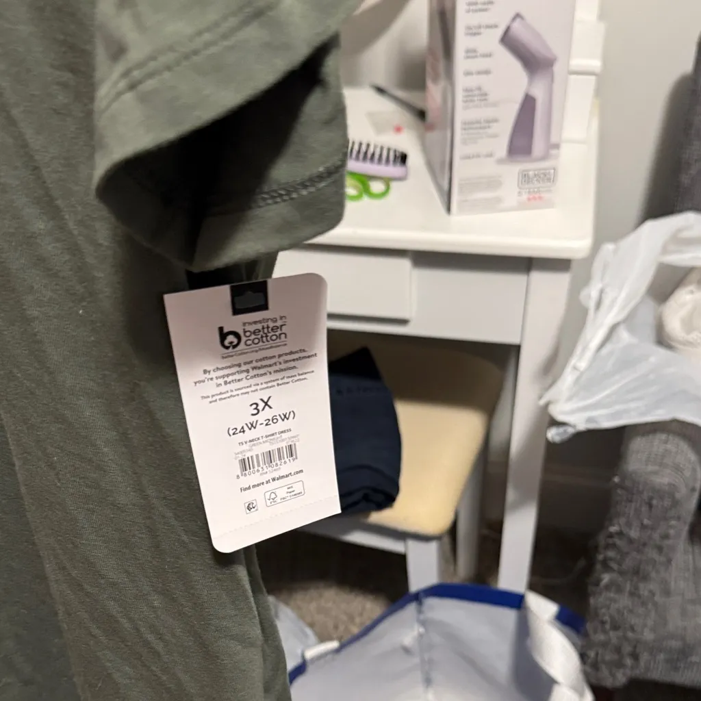 Terra & Sky Dark Green V-Neck Short Sleeve Dress - Image 3