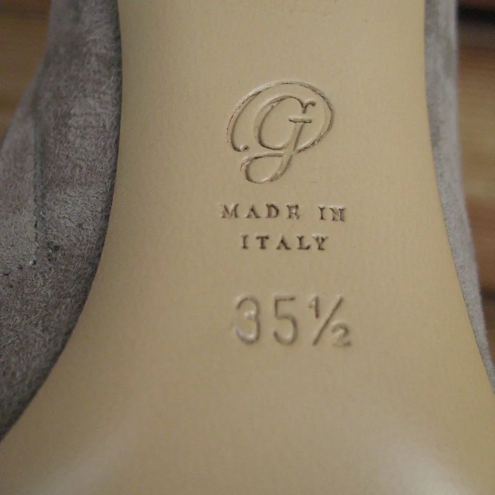 NEW M. Gemi Suede Peep Toe Ballata Ankle Boots Gray Size 5.5 - Image 7