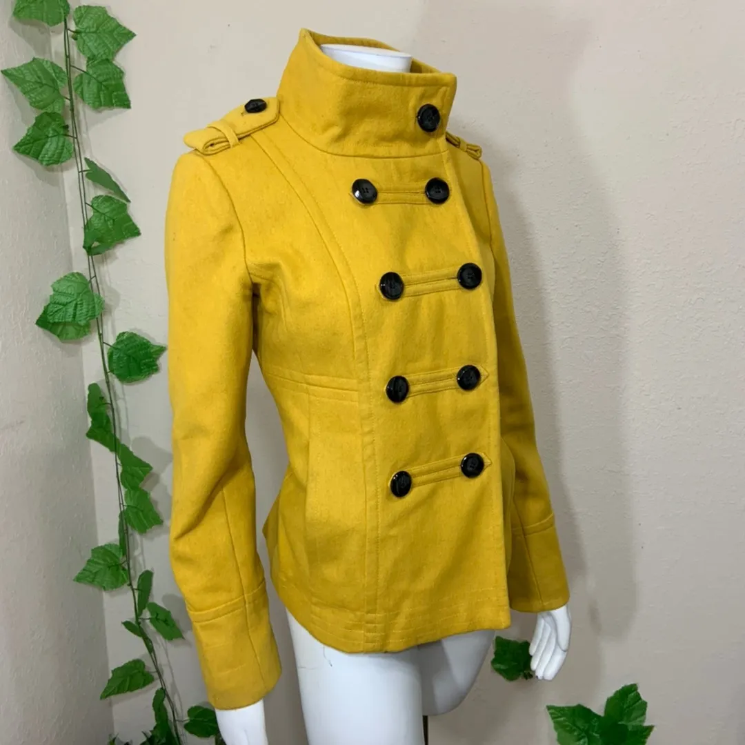 Yellow Gold Double Breasted Pea Coat - Image 8