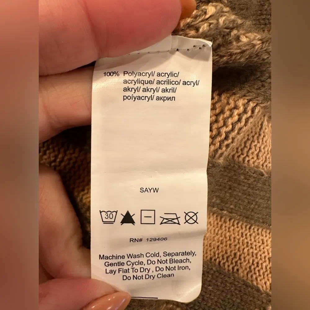 EUC Venus Women's Persian Orange & Tan Long Sleeve Knit Sweater Dress - Image 5