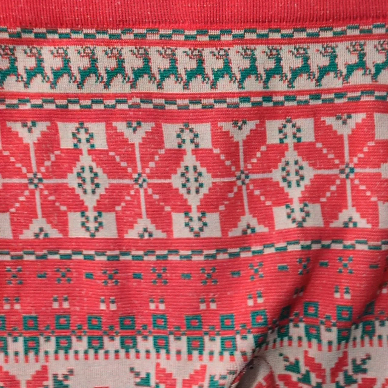Britt's Knits Fleece Lined Holiday Leggings Size S/M Red - Image 3