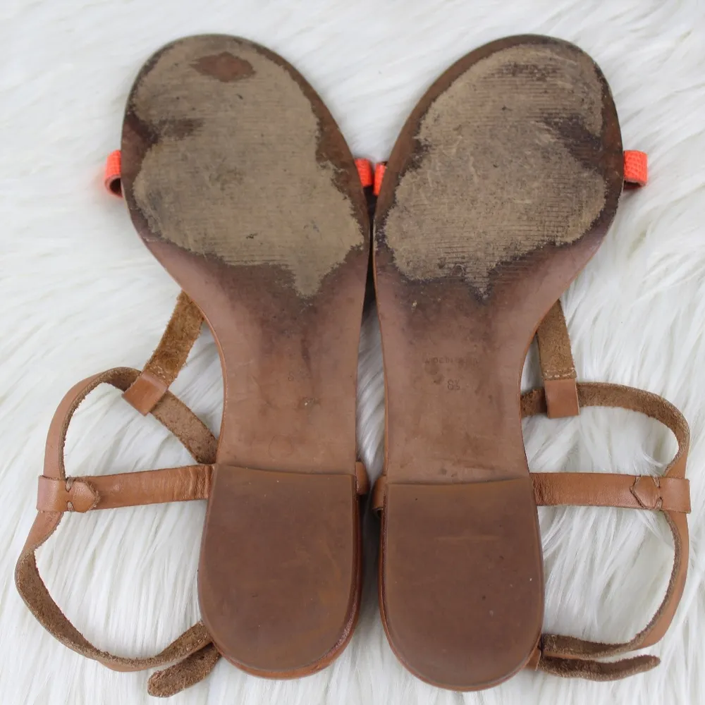 Madewell The Sonny T Strap Sandals Lizardstamp 8.5 - Image 8