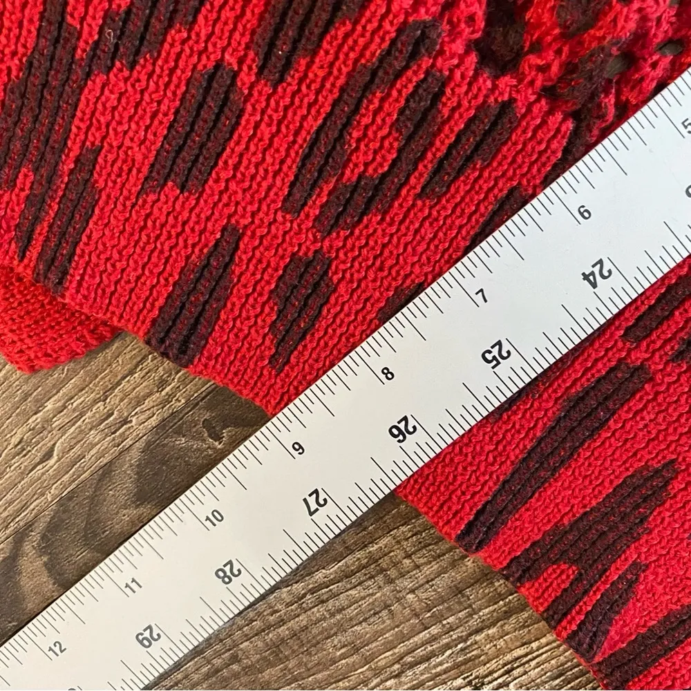 Ashley Stewart Sweater Women Plus Size 22
Red Animal Print Knit long Cardigan - Image 8