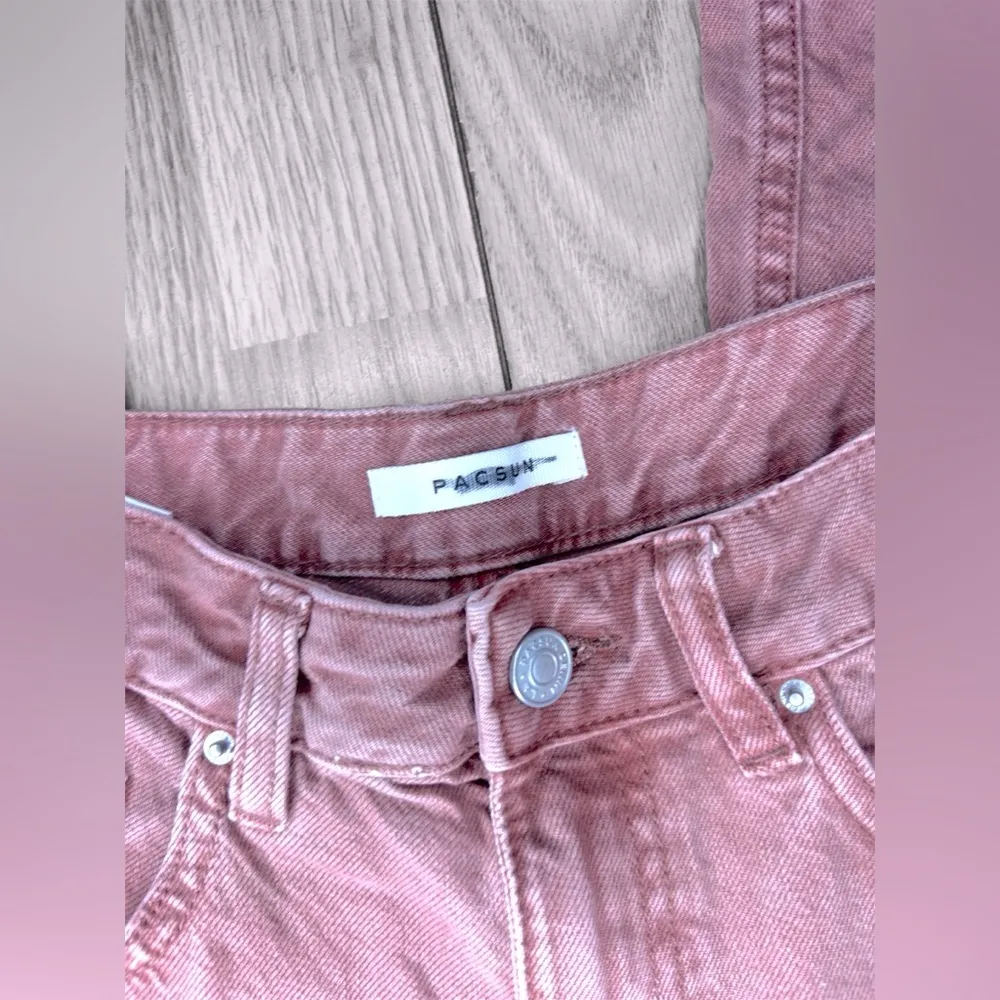 PACSUN Women’s 90’s Boyfriends Flower Embroidered Maroon Jeans - Image 7