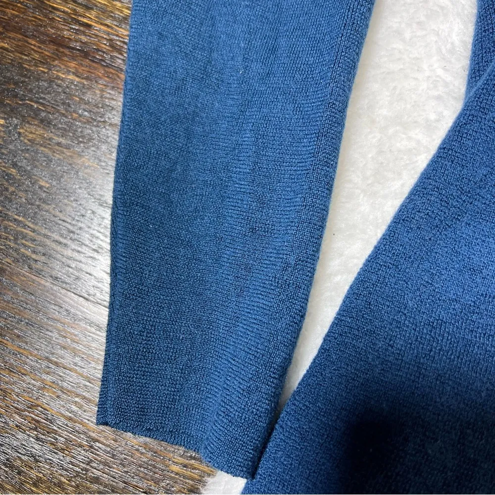 J. Crew Blue Merino Wool V-Neck Side Pocket Sweater - Image 11