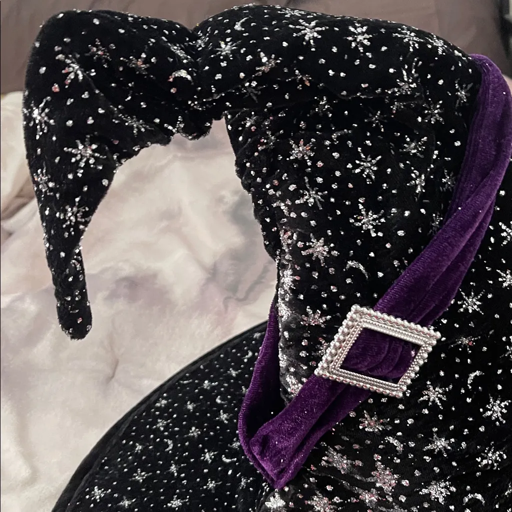 Halloween Black and Purple Witch Hat NWT 18 ' - Image 2