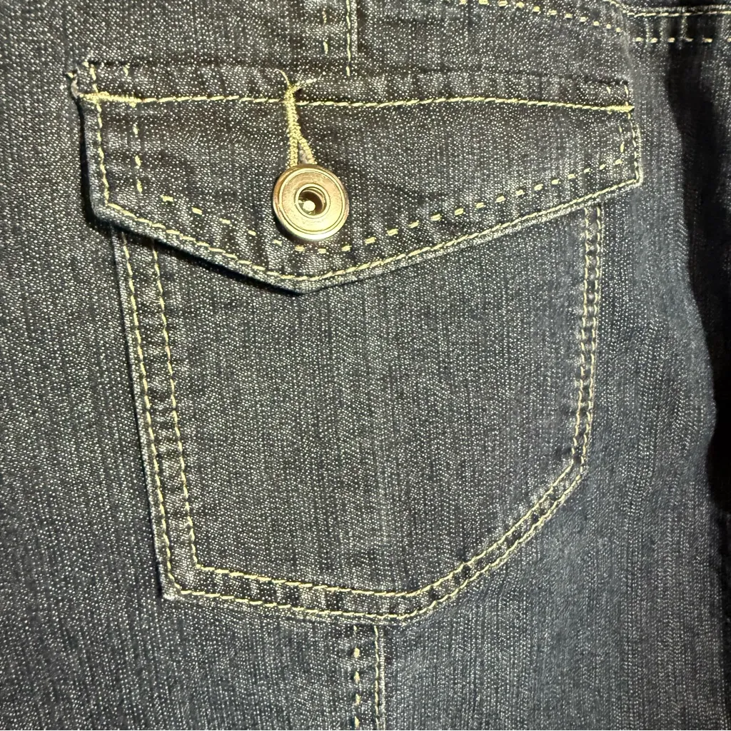 Christopher & Banks Dark Blue Denim Trendy Mini Skort, Size 16 NWT - Image 3