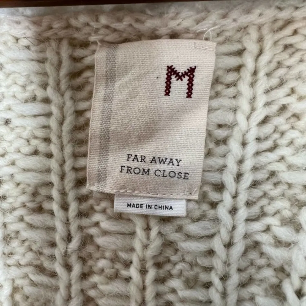 Anthropologie Far Away From Close Alpaca Wool Chunky Cardigan Sleeveless Women M - Image 12