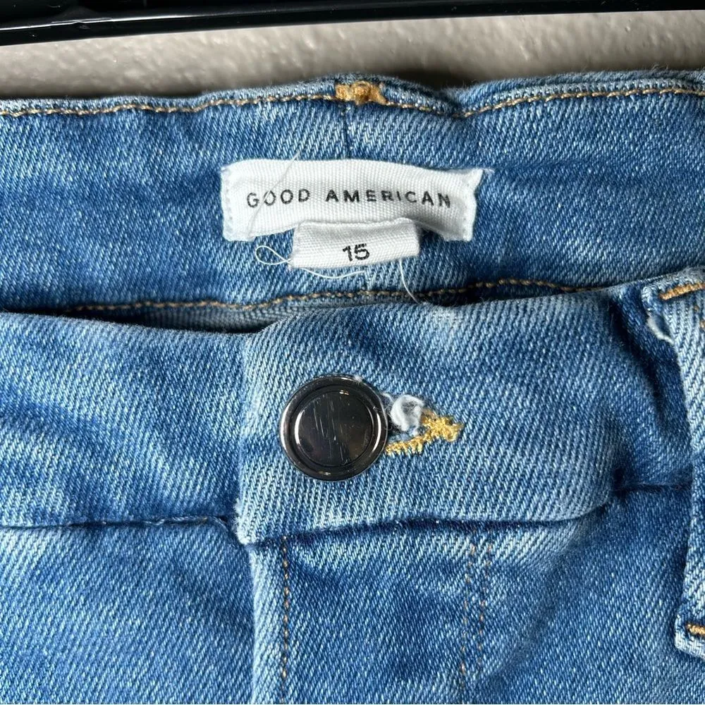 Good American Good Waist blue distressed skinny jeans women’s plus size 15 - Image 8