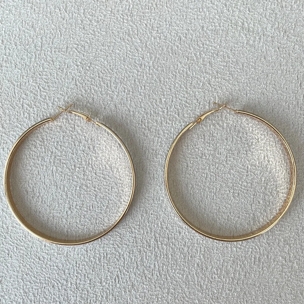 Gold + sparkle hoop earrings - Image 7