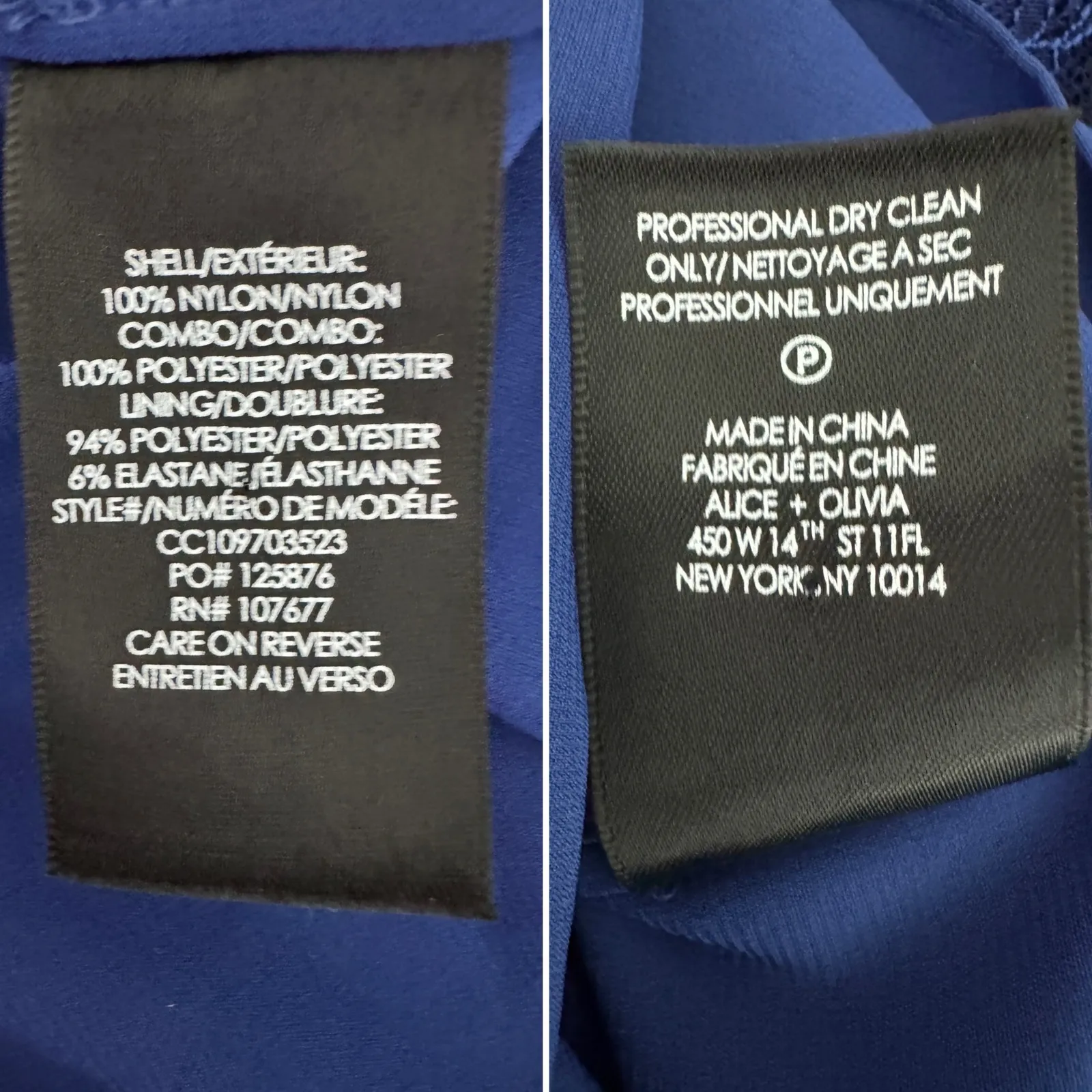 Alice + Olivia Opal Lace Handkerchief Dress Black Blue Size 6 Midi Lace Ruffle - Image 11