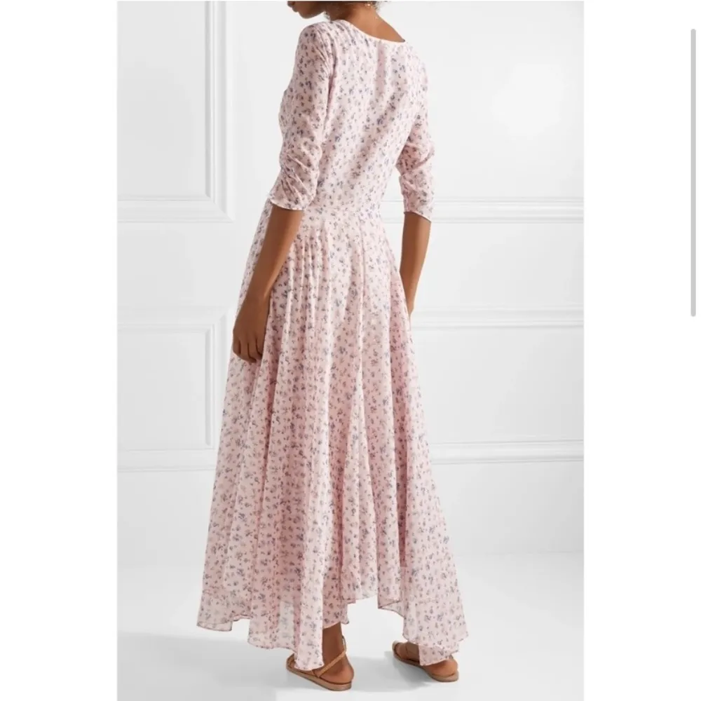 LoveShackFancy‎ Larissa Floral Print Cotton Silk Blend Maxi Dress Size 8 Jardin - Image 4