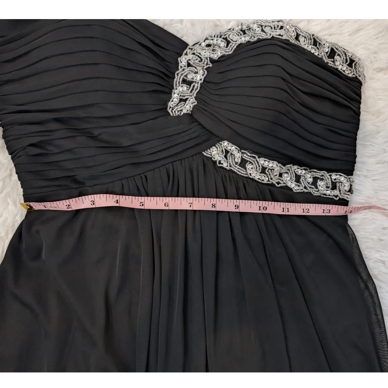 Vintage Blondie Nites Black Strapless Chiffon Cocktail Dress – Y2K - Image 7